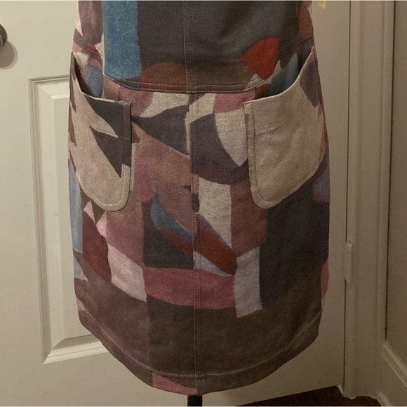 Anthropologie Uncle Frank Women Small Geometric Patchwork Midi Shift NWT - Picture 3 of 6